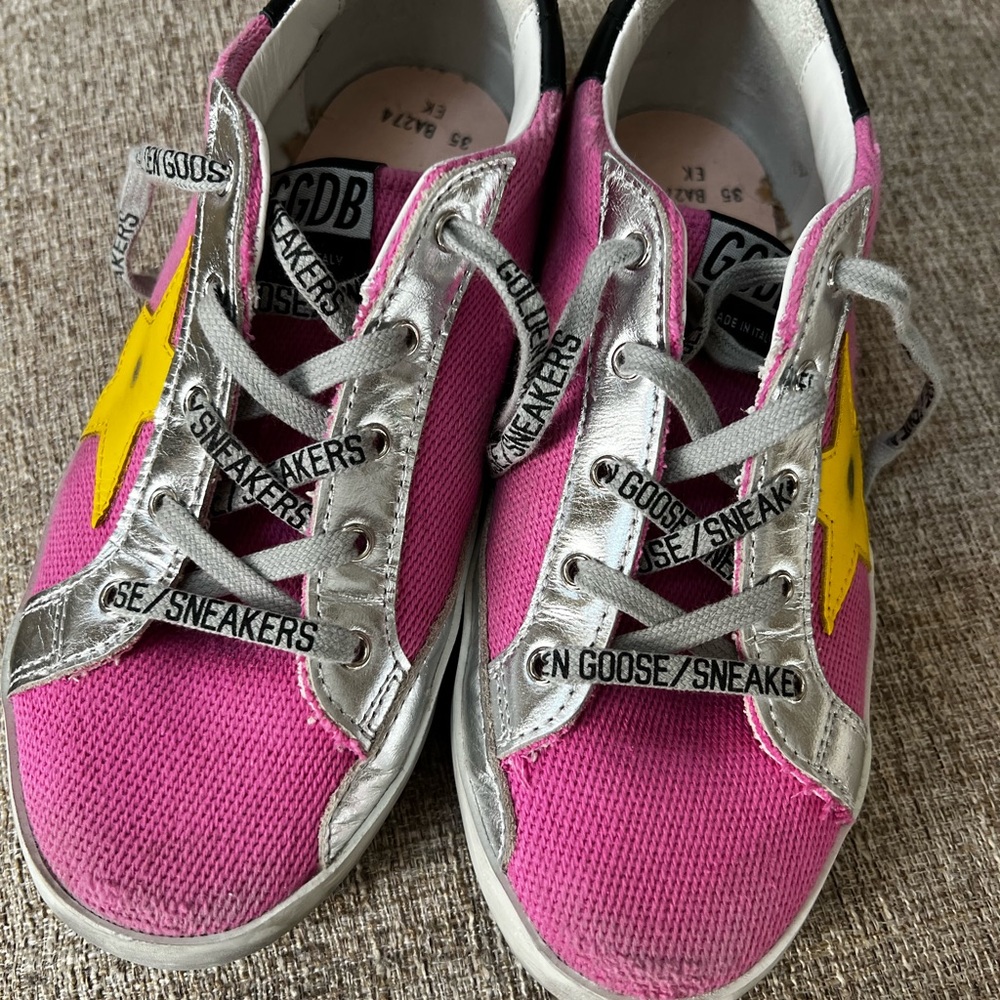 Golden Goose Kids/Adult Pink/Yellow Star Size 35 worn by myself (adult) only! - Picture 3 of 9